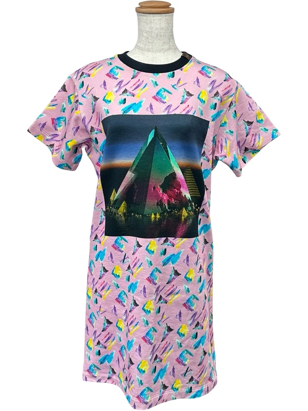LV Louis Vuitton Graphic Pyramid Print Tee Dress